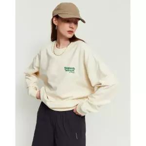 [하프클럽/질스튜어트스포츠]남여공용 아이보리 루즈핏 스몰포인트 맨투맨 JMTS3B3