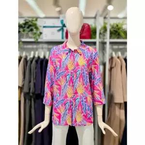 [갤러리아] 크로커다일레이디 프린트 풀오픈 셔츠형 블라우스 CLEMBL121