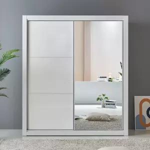 [우아미가구]미솔소 거울 UV하이그로시 도어 슬라이딩 장롱 2통 B형