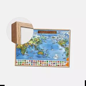 세계지도 1000피스퍼즐 어린이 세계지도+오크(알루미늄 액자)
