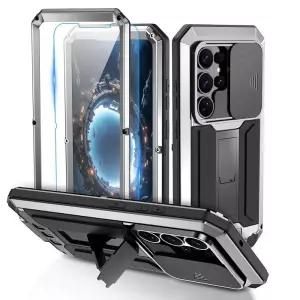 Lunivop 삼성 갤럭시 S26 울트라 케이스 2026 메탈 하드 폰 파라 액정보호필름 및 슬라이드 카메라 커버 포