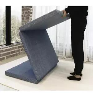 3단 접이식 매트리스 토퍼 바닥용 매트 싱글 두꺼운 메모리폼 침대 차박 요 패드