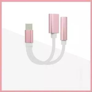 USB 502SWB79 3.1 Type C AUX 젠더 Y형 약 13cm Pink Type C M