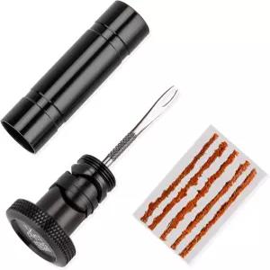 튜브리스 타이어 수리 키트가 있는 핸들바 엔드 플러그 - 인서트 펑크 또는 플랫 포함 바 도구 및 산악