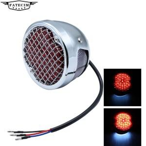 빈티지 바이크 오토바이 테일 라이트 레드 렌즈 포함 할리 쵸퍼 바버 카페 레이서