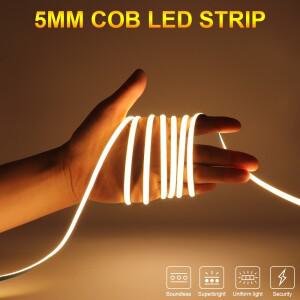 5mm 다채로운 LED 스트립 핑크아이스 블루블루그린레드골든 옐로우 COB 빛 DC 12V 24V 테이프 룸 자동차 장