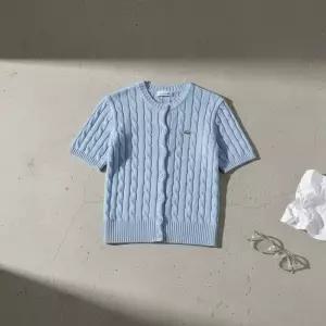 바로출고 라코스테 케이블 반팔 가디건 라이트블루 AF013E-55G HBP 1302229