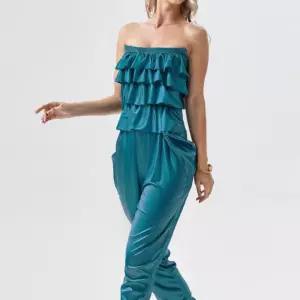 여성 그린 점프슈트 바캉스 휴가 비치웨어수트 여름 수트 여자 넨수트