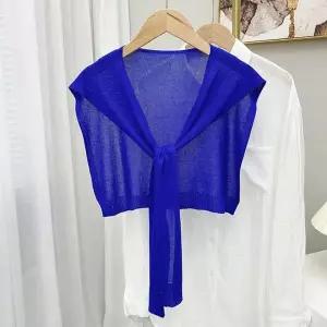 여름 시스루 어깨숄 가디건 여성용 망토 스타일 볼레로 냉방