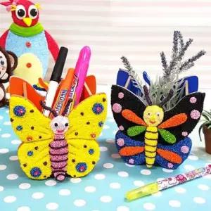 말랑클레이 나비연필꽂이 만들기 5인키트 캠핑놀이 오감발달 어린이집 유아교구