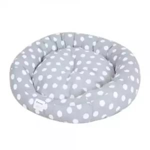 [반려] 강아지 원형 땡땡이 방석 그레이 대형 1P 고양이 쿠션