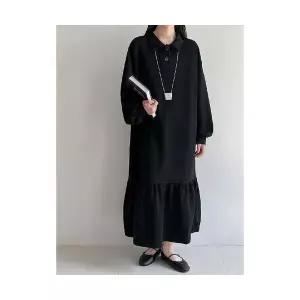 여성 쉬폰 원피스 맨투맨 롱스커트 가을 DUCHI3