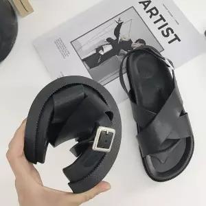 여성 여자 여름 샌틀 통굽 발편한 물놀이 버클 신발 여름샌들 여자여름샌들