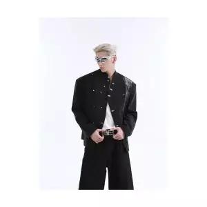 남자 춘추 장식 자켓 금속 코트 양복 상의 스트리트 패션 차이나 정장 젠3