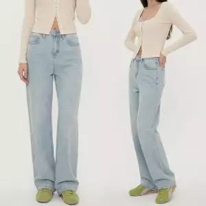 [라일리여성의류] Rly 코튼 라이트블루 하이웨스트 롱 데님팬츠 JEB-