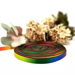 무지개 양면 포장 리본 끈 9mm 공단롤 공단리본 선물포장 리본끈 공예끈