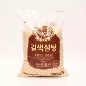 감리로운 단맛 백설 황설탕 3kg 식자재 식당재료 당류 가공식품 양념 설탕 사탕수수