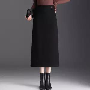 여친 치마 롱 가을 오피스룩 트임 일자 H라인 힙업 원턱 원픽3