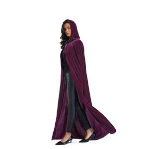 에블라트 벨벳 망토, 성인 후드 망토 할로윈 마녀 의상 남녀 코스프레