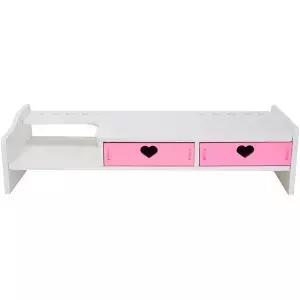 콘카와카 카와이 책상 정리함 귀여운 서랍장 모니터 라이저 스탠드 컴퓨터 PC 노트북 프린터용