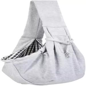 소형견을 위한 반려견 캐리어 슬링 강아지 필수품 0-15파운드 휴대용 포켓이 있는 고양이 하네스(회색)