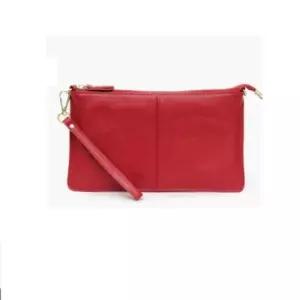 [패션] 슬림 크로스 가죽 스트랩 클러치 겸 핸드백 가방 레드