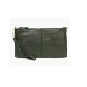 [패션] 슬림 크로스 가죽 스트랩 클러치 겸 핸드백 가방 카키