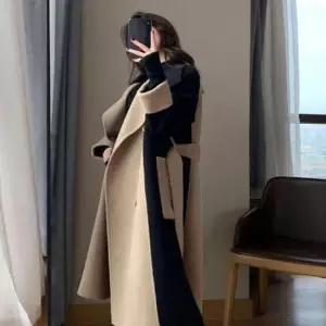 겨울롱코트 코트 자켓 블랙 베이지 시크 유니크 무드 벨트 세트