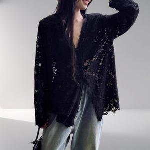 지니마켓25 시스루 플라워 레이스 투웨이 블라우스 가디건