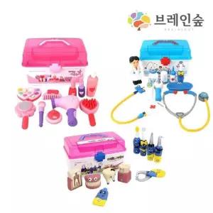 [브레인숲] 교구 학습 학교 단체 재미있는역할놀이3종-미용실 병원 치과 일체Full세트