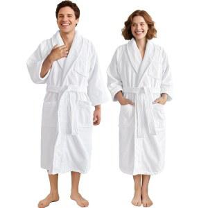 VOOVA & MOVAS 100% 면 테리 숄 칼라 타월 로브 남녀공용 고흡수성 유니 목욕 이상적인 욕실
