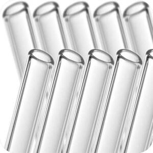 10PCS 고투명 유리 빨대