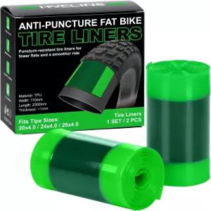 하이클라인 2팩 미끄럼 프로텍터 내구성 인서트 팻 펑크 방지 타이어 라이너 E-바이크 TPU 튜브 와이드