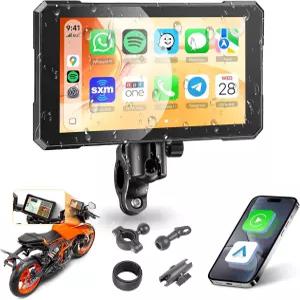 탈착식 브래킷 IP68 방수 터치스크린 GPS 내비게이션 블루투스 지원 모터사이클용 모터사이클 카플레이