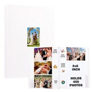 루이비트리 사진 앨범 4x6 화이트 웨딩 가족 전면 창문 가죽 PU 커플을 여행 커버 사진집 휴가 450 글쓰기 포함 공간
