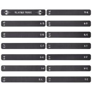 UNICRAFTALE 목재 비닐 레코드 오거나이저 알파벳순 블랙 선반 분리기 14개 재생 음악 앨범 디바이더 알파벳 보관용 미디어 DVD CD