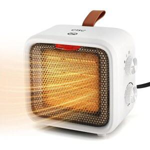 CTSC 우주 히터, 온도 조절기, 고효율 PCT 난방 재료, 침실, 가정 및 사무실용 선풍기 모드가 포함된 안전하고 조용한 휴대용 실내용 1500W 히터