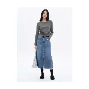 매장정품 에잇세컨즈 8SECONDS 틴워싱 경량데님 롱스커트 블루 355327LPHP 676473