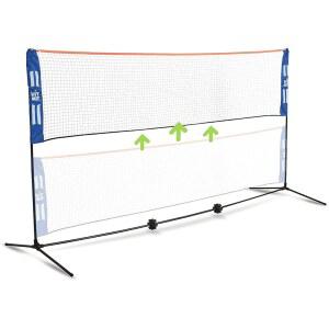 조올라 히트 MIT 조절 가능한 높이 휴대용 배드민턴 네트 세트 - 피클볼 배구 축구 테니스 잔디 테니스를 위한 실내 또는 실외 대회용 쉽고 빠른 조립