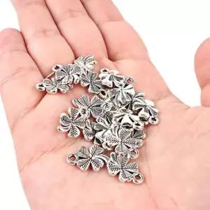 키링 부자재 액세서리 실버 펜던트 네잎클로버 목걸이