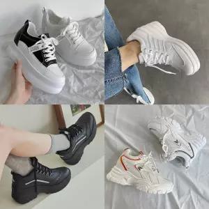 여자 여성 7cm 9cm 통굽 워커 단화 스니커즈 키높이운동화