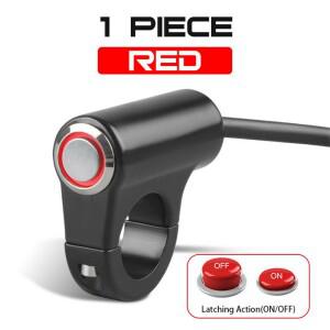 바이크 오토바이 빨간색 핸들 바 제어 스위치 온 오프 헤드라이트 안개등 전원 버튼 액세서리 7/8 인치
