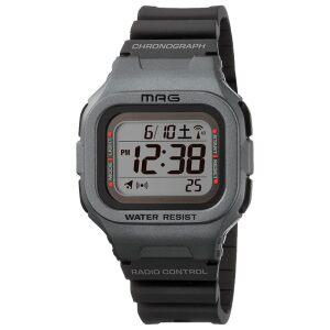 MAG(머그) 손목시계 디지털 전파 솔라 듀얼 파워 방수 우레탄 벨트 약간 작은 편 어린이도 사용 가능 MW-55