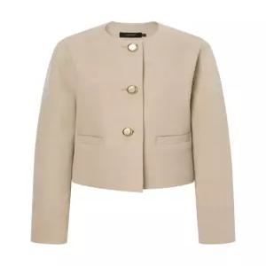 질스튜어트 뉴욕 여성 24FW [품절임박] 베이지 멜란지 울캐시미어혼방 숏코트 JSCO4D160I4