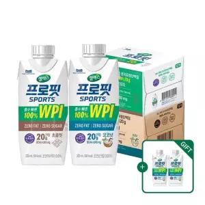 [+코코넛 2팩 증정]셀렉스 프로핏 웨이프로틴 드링크 초콜릿+코코넛 2박스 [330ml X 총24팩]