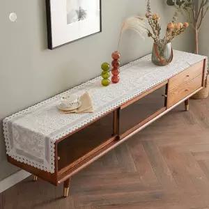 거실장덮개 꽃무늬 순면 장식장 1. TV 덮개 30x120cm 레이스 롱 TV다이