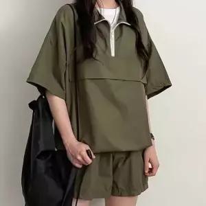 아노락 반팔 반바지 셋트 LD1340 바지 데일리룩 데이트룩 와이드바지 청멜빵 밴딩바지