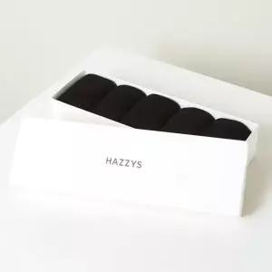 [헤지스](센텀시티점)블랙 단색 면혼방 장목양말5종세트 HJSS4F510BK