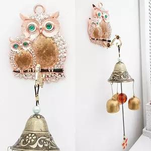 도어벨 엄마와 아기 부엉이 문종 로즈골드 풍경 현관 인테리어 실내 문소품 도어 알림