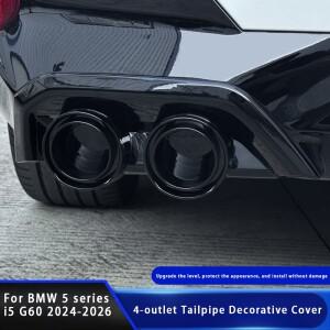 BMW 5 시리즈 i5 G60 2024-2025 차량 테일 파이프 라이너 배기 시스템 커버 카본 파이버 ABS 플라스틱